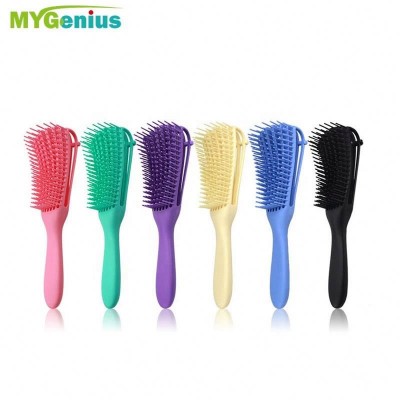 Beauty accessories custom logo pink paddle hair brush for hair extensions ,syk8 detangling brush for curly hair